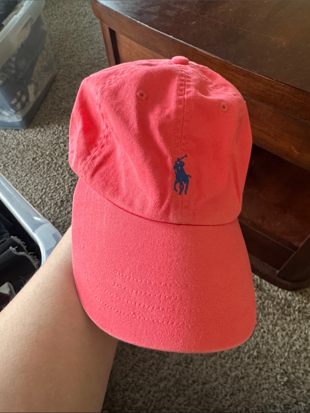 Polo by Ralph Lauren Pink Coral Cap with Navy Pony